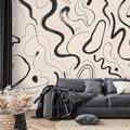 SELBSTKLEBENDE TAPETE MINIMALISTISCHE SCHWARZE ORGANISCHE LINIEN - ABSTRAKTE TAPETEN - TAPETEN