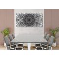 CANVAS PRINT BLACK AND WHITE ROSETTE - BLACK AND WHITE PICTURES - PICTURES