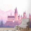 TAPETE ZAUBERHAFTES ROSA SCHLOSS IN DEN BERGEN - KINDERTAPETEN - TAPETEN