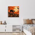 QUADRO SU TELA – GATTO DI HALLOWEEN TRA LE ZUCCHE - QUADRI HALLOWEEN E HORROR - STAMPE E QUADRI