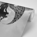 SELF ADHESIVE WALLPAPER BLACK AND WHITE YIN AND YANG YOGA - SELF-ADHESIVE WALLPAPERS - WALLPAPERS