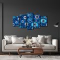 TABLEAU EN 5 PARTIES – YEUX BLEUS PROTECTEURS - TABLEAUX PAR THÈME - TABLEAUX