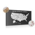 PICTURE OF A CORK EDUCATIONAL MAP OF THE USA IN BLACK & WHITE - PICTURES ON CORK{% if kategorie.adresa_nazvy[0] != zbozi.kategorie.nazev %} - PICTURES{% endif %}