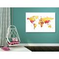 DECORATIVE PINBOARD WORLD MAP IN COLORS - PICTURES ON CORK - PICTURES