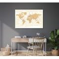 CANVAS PRINT WORLD MAP WITH A VINTAGE TOUCH - PICTURES OF MAPS - PICTURES