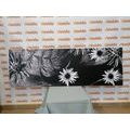 CANVAS PRINT FLOWERS ON A BLACK AND WHITE BACKGROUND - BLACK AND WHITE PICTURES - PICTURES