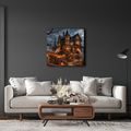 QUADRO SU TELA – CASA DI HALLOWEEN CON FANTASMI - QUADRI HALLOWEEN E HORROR - STAMPE E QUADRI