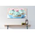 CANVAS PRINT COLORFUL SWEET CUPCAKES - PICTURES OF FOOD AND DRINKS - PICTURES