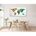 DECORATIVE PINBOARD COLORED POLYGONAL MAP OF THE WORLD - PICTURES ON CORK - PICTURES