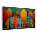 QUADRO SU TELA – CASE COLORATE E ALBERI - CASE COLORATE - STAMPE E QUADRI