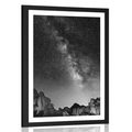 POSTER – CIELO STELLATO SOPRA LE ROCCE IN BIANCO E NERO - NERO E BIANCO - POSTER