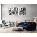 5-PIECE CANVAS PRINT ABSTRACT CITYSCAPE IN BLACK AND WHITE - BLACK AND WHITE PICTURES - PICTURES