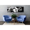 CANVAS PRINT FUTURISTIC GEOMETRY IN BLACK AND WHITE - BLACK AND WHITE PICTURES - PICTURES