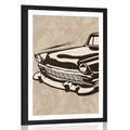 POSTER MIT PASSEPARTOUT OLDTIMER - VINTAGE UND RETRO - POSTER