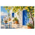 WANDBILD MEDITERRANE GASSE MIT ZITRONENBAUM - BILDER MEER UND STRAND - BILDER