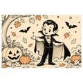 OBRAZ MALÝ UPÍREK S DÝNĚMI - HALLOWEENSKÉ A HOROROVÉ OBRAZY - OBRAZY
