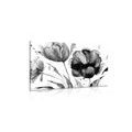 CANVAS PRINT BEAUTIFUL TULIPS IN AN INTERESTING DESIGN IN BLACK AND WHITE - BLACK AND WHITE PICTURES{% if product.category.pathNames[0] != product.category.name %} - PICTURES{% endif %}