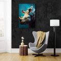 CANVAS PRINT BLUE-GOLD RHINOCEROS - PICTURES LORDS OF THE ANIMAL KINGDOM - PICTURES