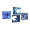 CANVAS PRINT SET FENG SHUI IN BLUE VERSION - SET OF PICTURES - PICTURES