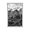 AFFICHE BEAU PANORAMA DE MONTAGNE EN NOIR ET BLANC - NOIR ET BLANC - AFFICHES