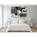 CANVAS PRINT ABSTRACTION IN BLACK AND WHITE - BLACK AND WHITE PICTURES - PICTURES