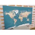 CANVAS PRINT WORLD MAP IN A STYLISH DESIGN - PICTURES OF MAPS - PICTURES