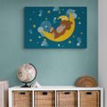 CANVAS PRINT TEDDY BEAR ON THE MOON - CHILDRENS PICTURES - PICTURES