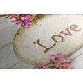 CANVAS PRINT WITH THE INSCRIPTION "LOVE" ON A STONE - PICTURES WITH INSCRIPTIONS AND QUOTES - PICTURES