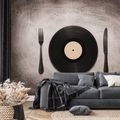 FOTOTAPETE VINYLPLATTE MIT BESTECK - MUSIK FOTOTAPETEN - TAPETEN