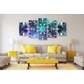 5-PIECE CANVAS PRINT MODERN MANDALA WITH AN ORIENTAL PATTERN - PICTURES FENG SHUI - PICTURES