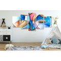 5-PIECE CANVAS PRINT ABSTRACT DRAWING OF SHAPES - ABSTRACT PICTURES{% if product.category.pathNames[0] != product.category.name %} - PICTURES{% endif %}