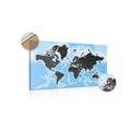 DECORATIVE PINBOARD MODERN WORLD MAP - PICTURES ON CORK - PICTURES