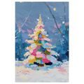 OBRAZ SVÁTEČNÍ NOC S BAREVNÝM STROMEM - VÁNOČNÍ A ZIMNÍ OBRAZY - PICTURES