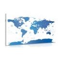 CANVAS PRINT WORLD MAP WITH INDIVIDUAL STATES - PICTURES OF MAPS - PICTURES