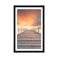 POSTER MIT PASSEPARTOUT ALTE HOLZPROMENADE - NATUR - POSTER