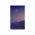 AFFICHE AVEC MONTURE PLEINE LUNE SUR LE VILLAGE - NATURE - AFFICHES