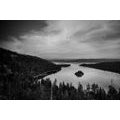 SELF ADHESIVE WALL MURAL EARLY EVENING BY THE LAKE IN BLACK AND WHITE - SELF-ADHESIVE WALLPAPERS - WALLPAPERS