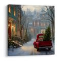 OBRAZ VÁNOČNÍ ATMOSFÉRA V ZASNĚŽENÉ ULICI - VÁNOČNÍ A ZIMNÍ OBRAZY - OBRAZY