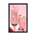 AFFICHE MILKSHAKE ROSE - AVEC UN MOTIF DE CUISINE - AFFICHES