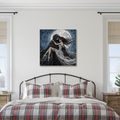 WANDBILD SKELETTLIEBE IM VOLLMONDLICHT - HALLOWEEN- UND HORROR-BILDER - BILDER