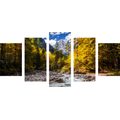 QUADRO IN 5 PARTI PAESAGGIO DI MONTAGNA PITTURESCO - QUADRI DI NATURA E PAESAGGIO - QUADRI