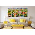 5-PIECE CANVAS PRINT OIL PAINTING OF MEADOW FLOWERS - PICTURES FLOWERS - PICTURES