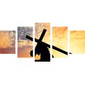 5-PIECE CANVAS PRINT CROSS ON SHOULDERS - PICTURES OF ANGELS - PICTURES