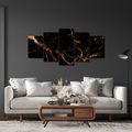 5-DÍLNÝ OBRAZ ZLATÉ ŽÍLY V TEMNOTĚ - MARBLE PICTURES - PICTURES