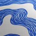 TABLEAU EN 5 PARTIES – LIGNES ONDULÉES BLEUES - IMAGES FORMES ABSTRAITES - TABLEAUX