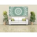 CANVAS PRINT MANDALA OF HARMONY ON A GREEN BACKGROUND - PICTURES FENG SHUI - PICTURES