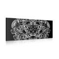 CANVAS PRINT MANDALA OF HEALTH IN BLACK AND WHITE - BLACK AND WHITE PICTURES - PICTURES