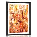 POSTER WITH MOUNT DANDELION IN SHADES OF ORANGE - FLOWERS - POSTERS