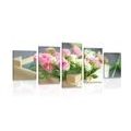 5-PIECE CANVAS PRINT DELICATE FLORAL COMPOSITION - STILL LIFE PICTURES - PICTURES