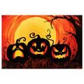 WANDBILD KÜRBIS IM SCHEIN DES VOLLMONDS - HALLOWEEN- UND HORROR-BILDER - BILDER